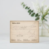 Airbus A320 - Vliegtuigblauwdruk-tekentafels SD Briefkaart (Staand voorkant)