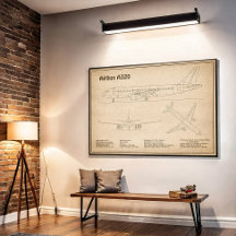 Airbus A320 - Vliegtuigblauwdruk-tekentafels SD