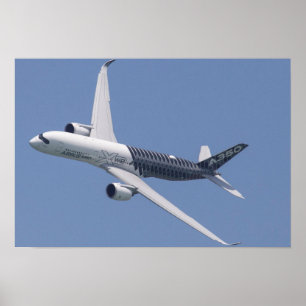 Airbus A350 in vlucht Poster