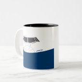 Airbus A350 neus vooraan uitzicht Tweekleurige Koffiemok (Voorkant links)