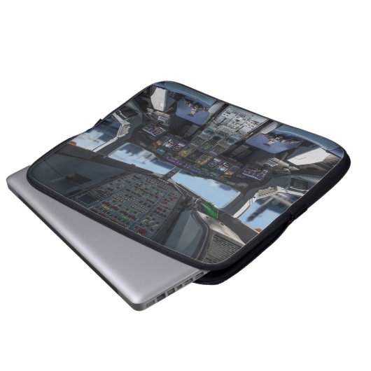Airbus A380 Cockpit Laptop Sleeve (Voorkant onderkant)