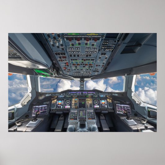 Airbus A380 Cockpit Poster (Voorkant)