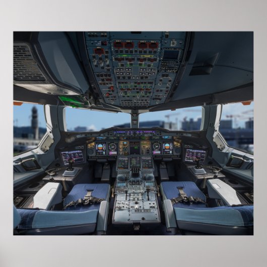 Airbus A380 Cockpit Poster (Voorkant)
