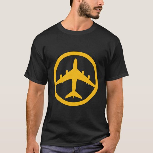 Airbus A380 Geel straalvliegtuig piloot luchtvaart T-shirt (Voorkant)