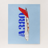 Airbus A380 Illustratie met Bold Red Tail Design Legpuzzel (Verticaal)