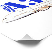 Airbus A380 Vliegtuig Waterverf tekening Foto Afdruk (Hoek)