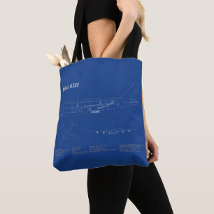 Airbus a380 - Vliegtuigblauwdruk Tekenplannen AD Tote Bag