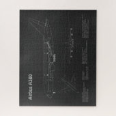 Airbus A380 - Vliegtuigblauwdruk Tekenplannen PD Legpuzzel (Verticaal)
