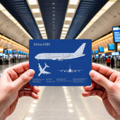 Airbus a380 - Vliegtuigblauwdruktekeningen ABD Briefkaart