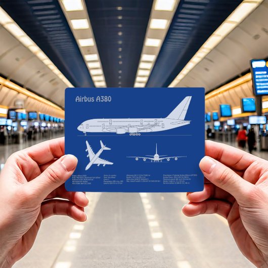 Airbus a380 - Vliegtuigblauwdruktekeningen ABD Briefkaart