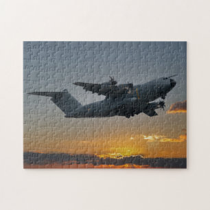 Airbus A400m op zonsondergang Legpuzzel