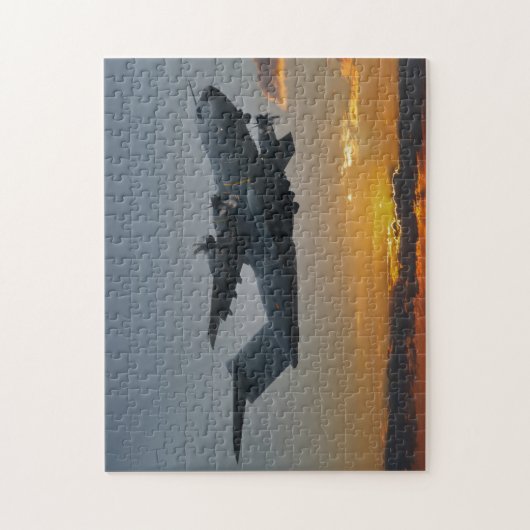 Airbus A400m op zonsondergang Legpuzzel (Verticaal)
