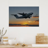 Airbus A400m op zonsondergang Poster (Keuken)