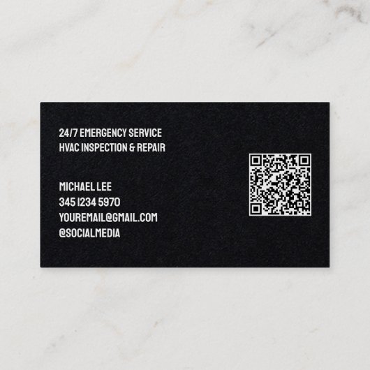 ❄️ airconditioning aangepaste QR Visitekaartje (Achterkant)