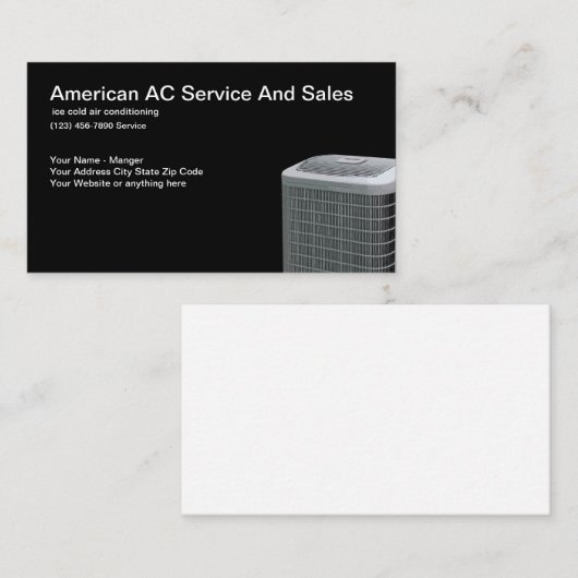 Airconditioning en verkoop visitekaartje (Voorkant / Achterkant)