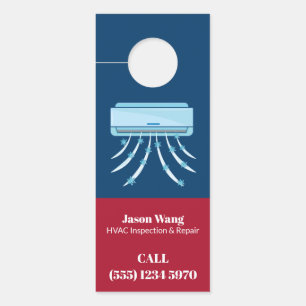 Airconditioning HVAC Custom QR Deurhanger