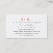 Airconditioning, koelingsservice met twee zijden visitekaartje (Achterkant)