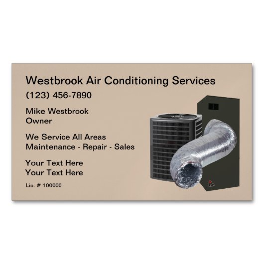 Airconditioning reparatie en kanaalreiniging magnetisch visitekaartje (Voorkant)