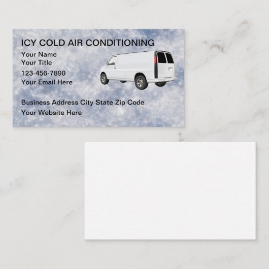 Airconditioning Service Ice Cold Look Visitekaartje (Voorkant / Achterkant)