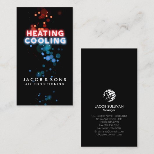 Airconditioning Verwarming Koelend Visitekaartje (Voorkant / Achterkant)