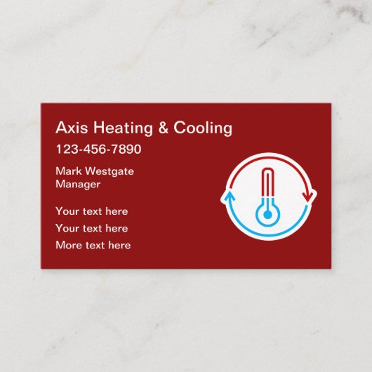 Airconditioning & Verwarming Service Visitekaartje (Voorkant)