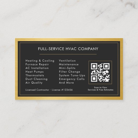 Airconditioning & Verwarming Tech QR-code Visitekaartje (Achterkant)