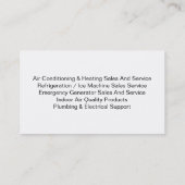 Airconditioning Visitekaartje (Achterkant)