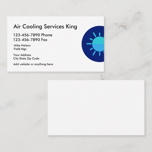 Airconditioning Visitekaartje (Voorkant / Achterkant)