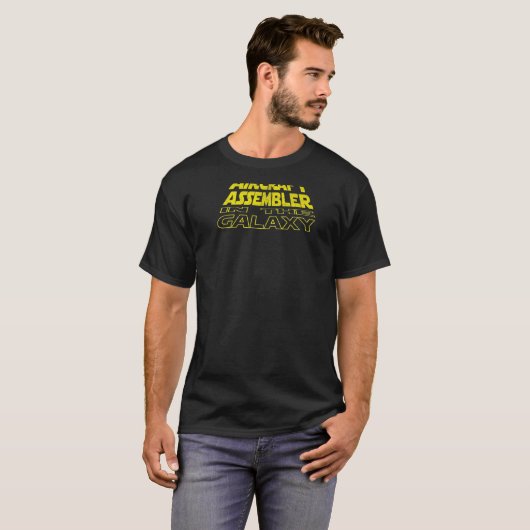 Aircraft Assembler Space Backside T-shirt (Voorkant volledig)