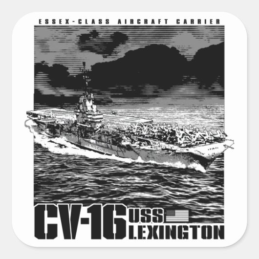 Aircraft carrier CV-16 Vierkante Sticker (Voorkant)