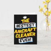 Aircraft Cleaner, Funny Job Occupation  Kaart (Gele Bloem)