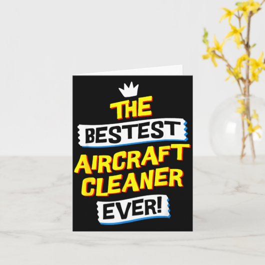 Aircraft Cleaner, Funny Job Occupation  Kaart (Gele Bloem)