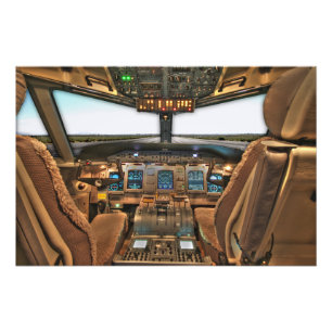 Aircraft cockpit foto afdruk