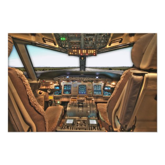 Aircraft cockpit foto afdruk (Voorkant)