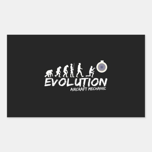 Aircraft Mechanic Evolution Funny of Men Rechthoekige Sticker (Voorkant)