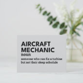Aircraft Mechanic – Humorous Definition Card Feestdagenkaart (Staand voorkant)
