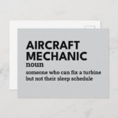 Aircraft Mechanic – Humorous Definition Card Feestdagenkaart (Voorkant / Achterkant)