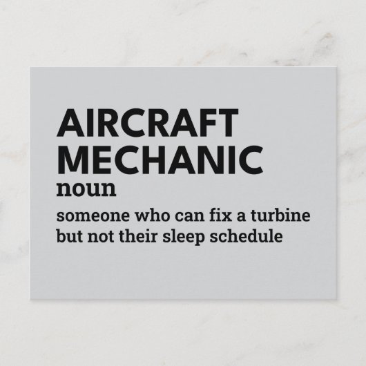 Aircraft Mechanic – Humorous Definition Card Feestdagenkaart (Voorkant)