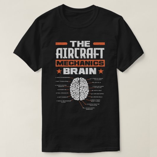Aircraft Mechanics Brain Aviation Funny Aircraft M T-shirt (Design voorkant)