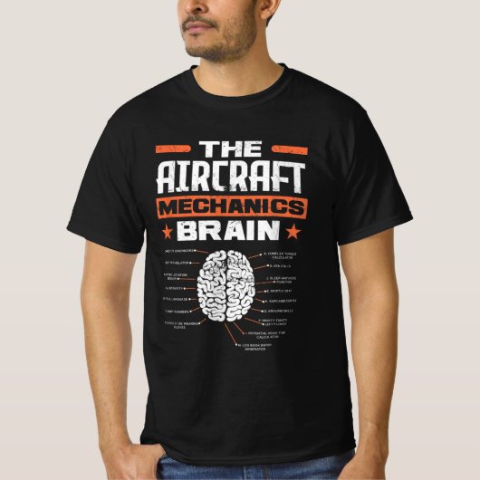 Aircraft Mechanics Brain Aviation Funny Aircraft M T-shirt (Voorkant)