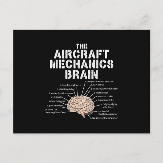Aircraft Mechanics Brain Aviation Gift Aankondigingskaart (Voorkant)