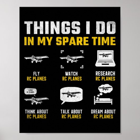 Aircraft Rc Plane Airplane Men Things I Do In My S Poster (Voorkant)