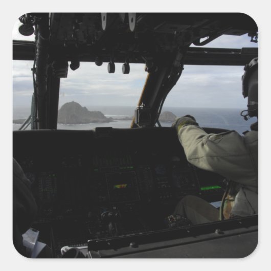 Aircrews naderen Farallon Island Vierkante Sticker (Voorkant)