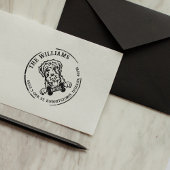 Airdale Terrier Custom Family Return-adres Rubberstempel