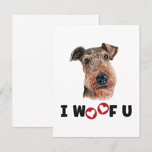 Airdale Terrier Dog I Wof you (Voorkant / Achterkant)