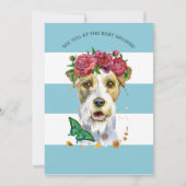 Airdale Terrier Puppy Theme Baby shower Uitnodigin Kaart (Achterkant)