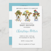 Airdale Terrier Puppy Theme Baby shower Uitnodigin Kaart (Voorkant / Achterkant)
