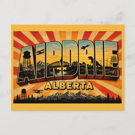 Airdrie Alberta Snelgroeiende Voorstad Briefkaart (Voorkant)
