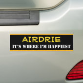 "AIRDRIE" — "IT IS WAAR IK GELUKKIG BEN" (Canada) Bumpersticker (Op auto)