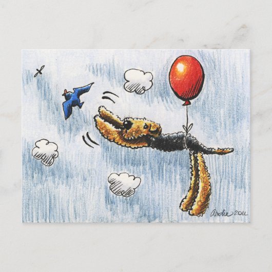 Aire-Balloon Airedale Terrier Briefkaart (Voorkant)
